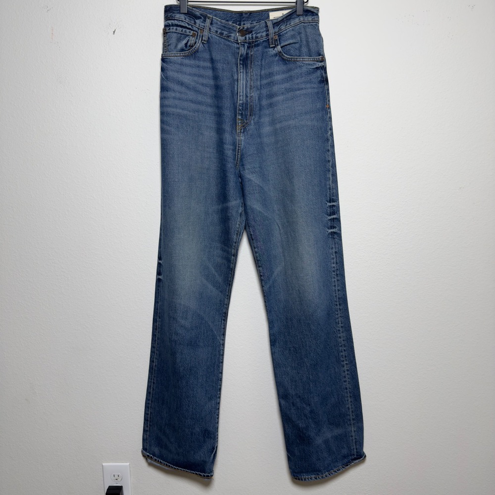 Imogene + Willie Women Cotton Catherine Jeans Blue Super High Rise Straight Leg